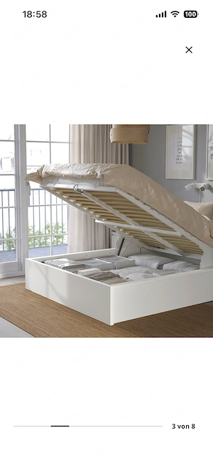 Ikea Malm Bett mit Stauraum Bild 2