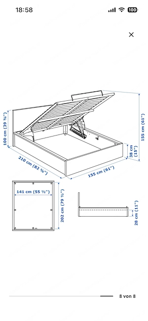 Ikea Malm Bett mit Stauraum Bild 3