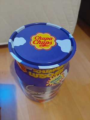 Blechdose Chupa Chups mit lila Kuhmotiv Bild 2