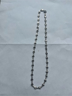 Vintage Herz-Gliederkette aus 925er Sterlingsilber, 38 cm Bild 4