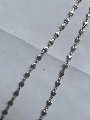 Vintage Herz-Gliederkette aus 925er Sterlingsilber, 38 cm Bild 3