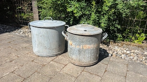 Töpfe mit Deckel verzinkt Pflanzkübel  Bild 2