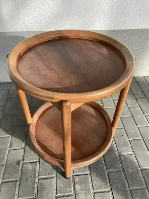 Servierwagen Beistelltisch Trolley aus Holz, vintage made in Denmark 1970er. Bild 2