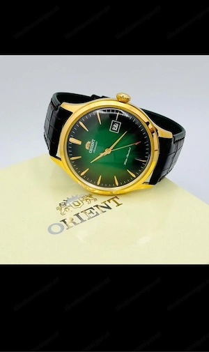 Herren Uhr. Orient-Bambino Emerald Green Dial-JDM 