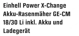 Einhell Akku Rasenmäher  Bild 3