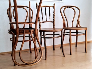 Schöne alte Bugholz-Stühle | ähnlich Fischel | Thonet | Vintage Bild 3