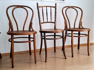 Schöne alte Bugholz-Stühle | ähnlich Fischel | Thonet | Vintage Bild 4