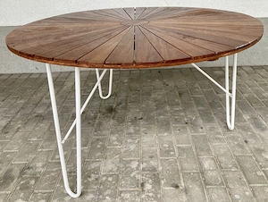 Gartentisch Daneline BKS Teak  Stahlrohr vintage 1960er Jahre Bild 3
