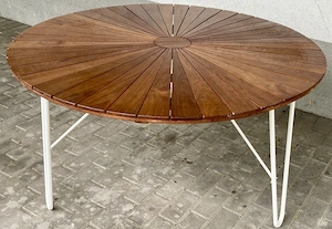Gartentisch Daneline BKS Teak  Stahlrohr vintage 1960er Jahre