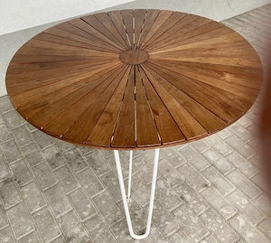 Gartentisch Daneline BKS Teak  Stahlrohr vintage 1960er Jahre Bild 2