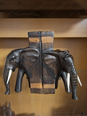 Afrika- Ägypten-Deko Set aus Holz   Maske, Anubis-Figur, Djembe & Elefanten-Buchstützen Bild 4