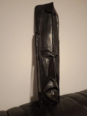 Afrika- Ägypten-Deko Set aus Holz   Maske, Anubis-Figur, Djembe & Elefanten-Buchstützen Bild 3