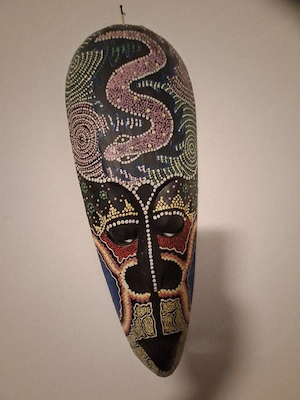 Afrika- Ägypten-Deko Set aus Holz   Maske, Anubis-Figur, Djembe & Elefanten-Buchstützen Bild 6