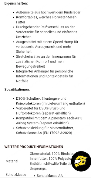 Motorrad - Rennkombi aus hochwertigem Rindsleder.  Bild 4
