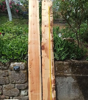 8 zirbenholzdielen, sägerauh unbesäumt, 3,5cm , 8 jahre gelagert Bild 2