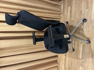 Bürostuhl höhenverstellbar, Kopfstütze, Armlehne, Sitzauflage, Neue Rollen für Parkett