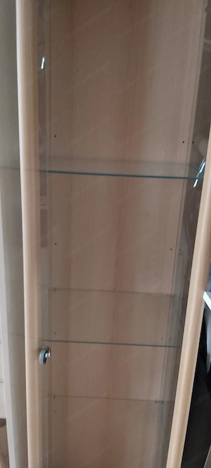 Glas Vitrine mit Holz braun