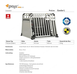 Hundebox 4Pets Proline Condor L Hundetransportbox Bild 5