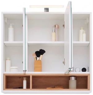 Badezimmermöbel Waschbeckenunterschrank + Spiegelschrank mit LED Bild 5