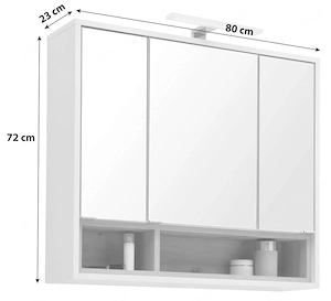 Badezimmermöbel Waschbeckenunterschrank + Spiegelschrank mit LED Bild 7