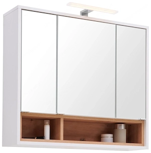 Badezimmermöbel Waschbeckenunterschrank + Spiegelschrank mit LED Bild 4