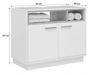 Badezimmermöbel Waschbeckenunterschrank + Spiegelschrank mit LED Bild 3