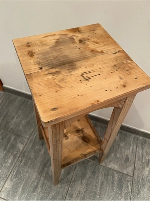 Rustikaler Blumenständer  Beistelltisch aus Holz Bild 3