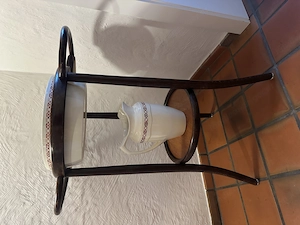 Antiker Fischel Waschständer mit Waschgarnitur   Bugholz, Jugendstil Bild 3