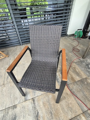6 x Gartenstuhl Polyrattan Stahl