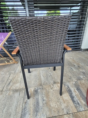 6 x Gartenstuhl Polyrattan Stahl Bild 4