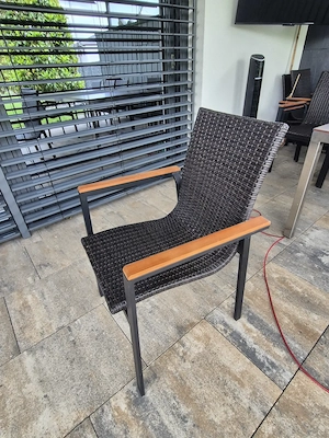 6 x Gartenstuhl Polyrattan Stahl Bild 2