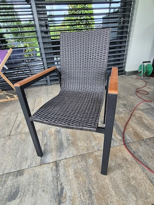 6 x Gartenstuhl Polyrattan Stahl Bild 5