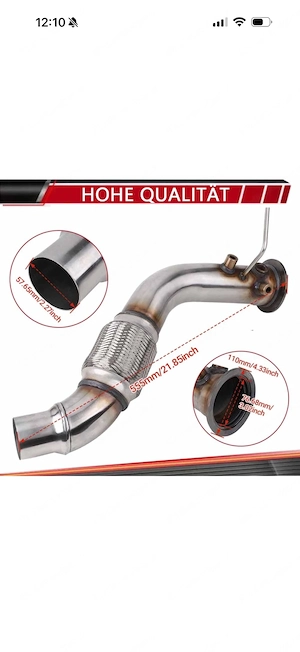  M57 Downpipe Edelstahl Bild 2