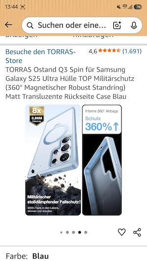 HANDYHÜLLE Marke Torras für Samsung Galaxy S25 ULTRA Bild 3