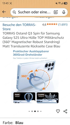 HANDYHÜLLE Marke Torras für Samsung Galaxy S25 ULTRA Bild 4