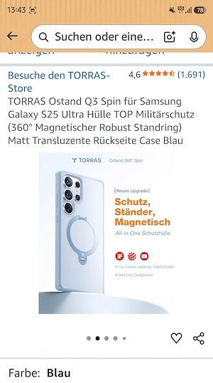 HANDYHÜLLE Marke Torras für Samsung Galaxy S25 ULTRA Bild 2