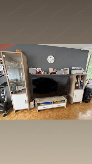 L-Couch grau und Schaukelstuhl + Wohnwand und Couchtisch GRATIS   günstig wegen Umzug VB Bild 2