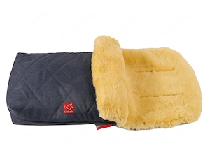 Kaiser NATURA Lammfell-Fußsack Navy Melange   Sehr guter Zustand Bild 4