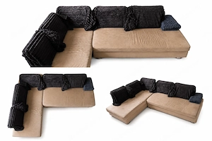 Große Eckcouch in Beige (ca. 286 x 183 cm) zu verkaufen