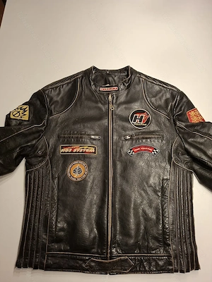 Hellfire Lederjacke - Echtleder - Größe M - Biker  Racing Style