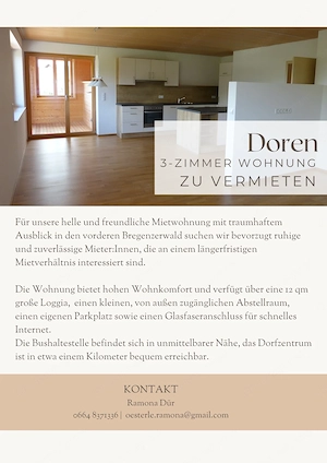 3 Zimmer Wohnung in Doren zu vermieten Bild 2