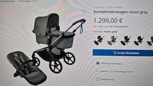 Bugaboo Kinderwagen Kombi Tragewanne und Sportsitz inlkusive viel Zubehör Bild 9