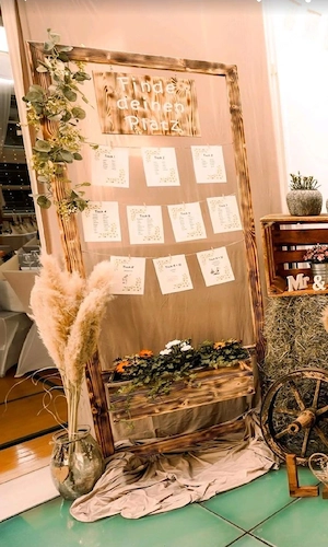 Sitzplan aus Holz, Schild, Hochzeit, Feier Bild 2