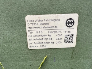 Weber Hafentrailer N4S für Segelboote bis 4,0 Ton. BJ 2014 Bild 2