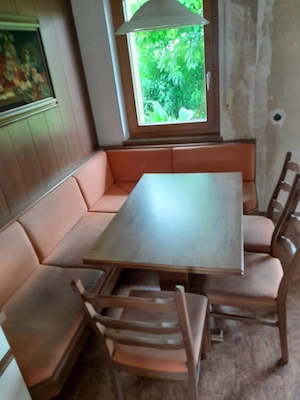 Küchen Eckbank mit ausziehbarem Tisch und 3 Stühlen Bild 2