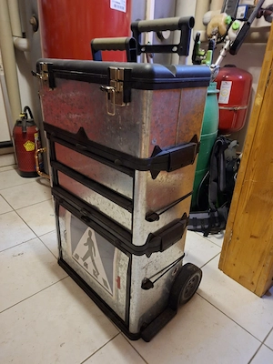 Werkstattwagen   Rollende Werkzeugkiste mit Teleskopgriff und Schubladen Bild 2