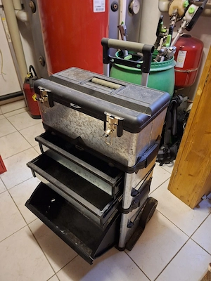 Werkstattwagen   Rollende Werkzeugkiste mit Teleskopgriff und Schubladen Bild 3