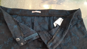 hose damen marke orsay gr. 38-40 schwarz-petroleum satin barock blumenrelief Bild 2