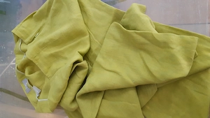 hose damen marke KS selektion gr. 40 leinen grün-gelb meliert castello schnitt Bild 2