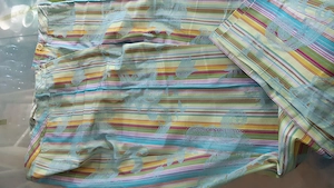 hose damen markenzeichen abgetrennt gr. 40 satin gestreift mit paisley relief hellblau Bild 2